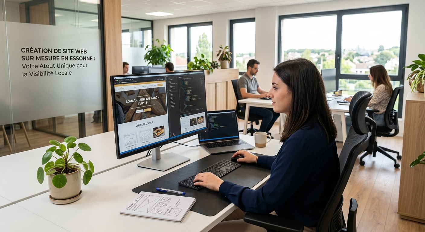 Bureau d'une agence web avec designer